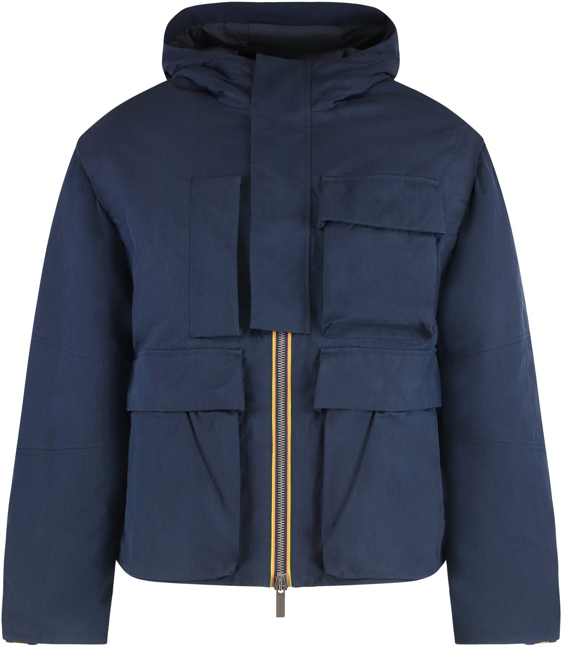 K-WAY Short parka Guillermo with hood Blauw