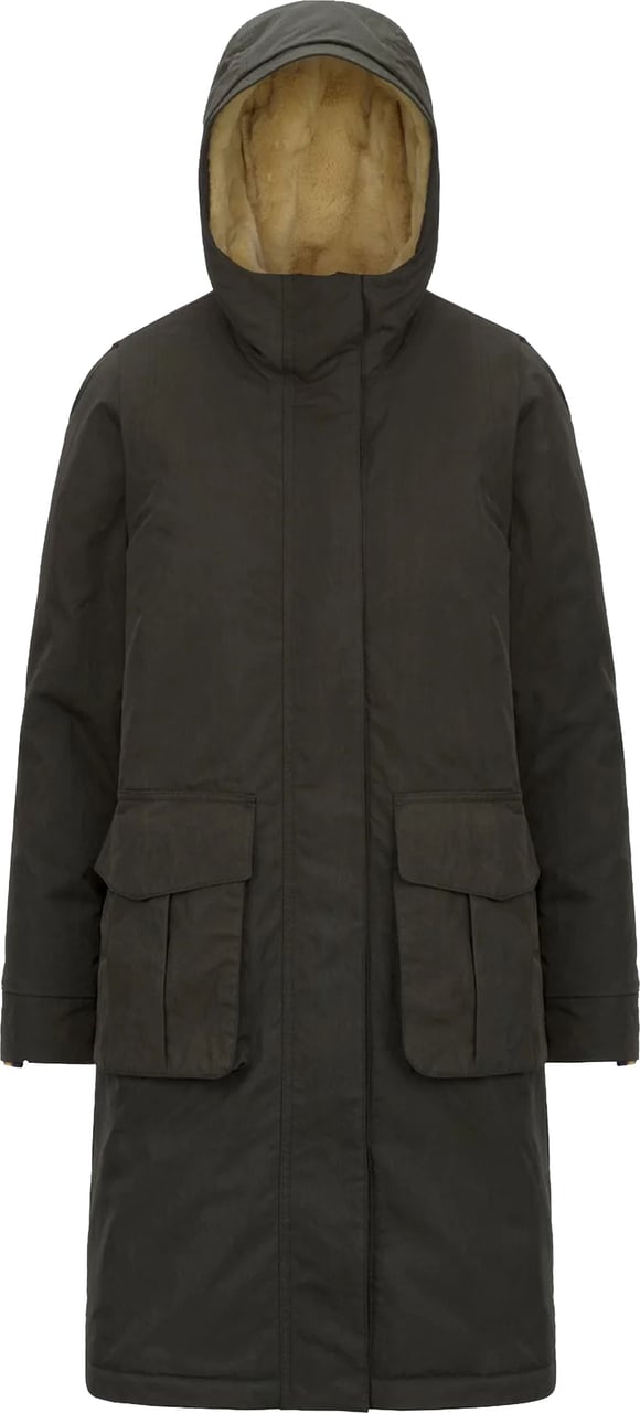 K-WAY Black Brunil Cotton Feel Hooded Coat Zwart