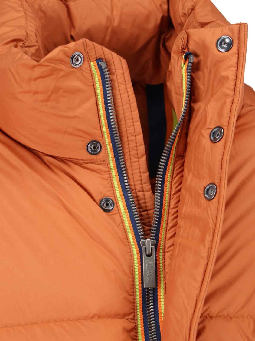 K-WAY Vibrant Orange Minimalist Jacket With High Collar Oranje