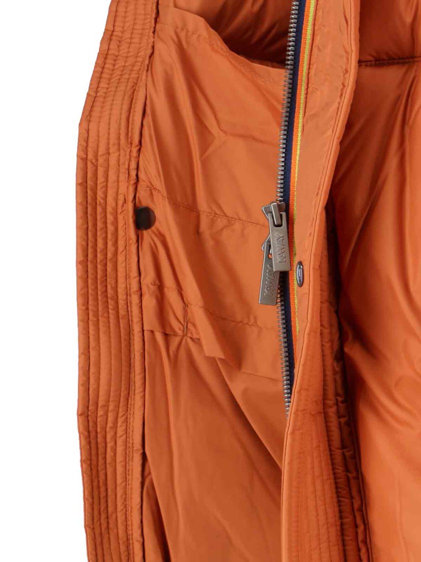 K-WAY Vibrant Orange Minimalist Jacket With High Collar Oranje