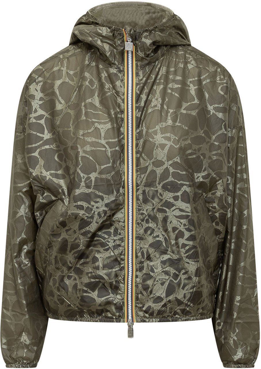 K-WAY Giacca Laurette Super Light con Stampa Donkergroen