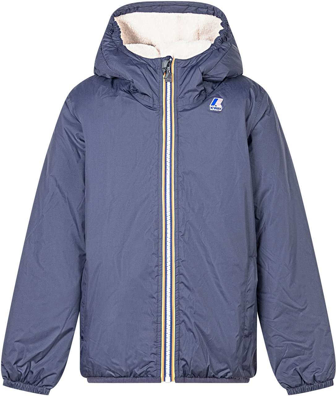 K-WAY K-Way Giacca Reversibile con Cappuccio Blu Blauw
