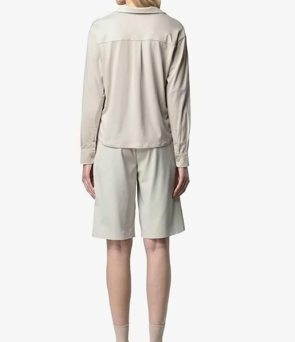 K-WAY Grenerie Cotton Silk Blend Jersey Shirt Grijs