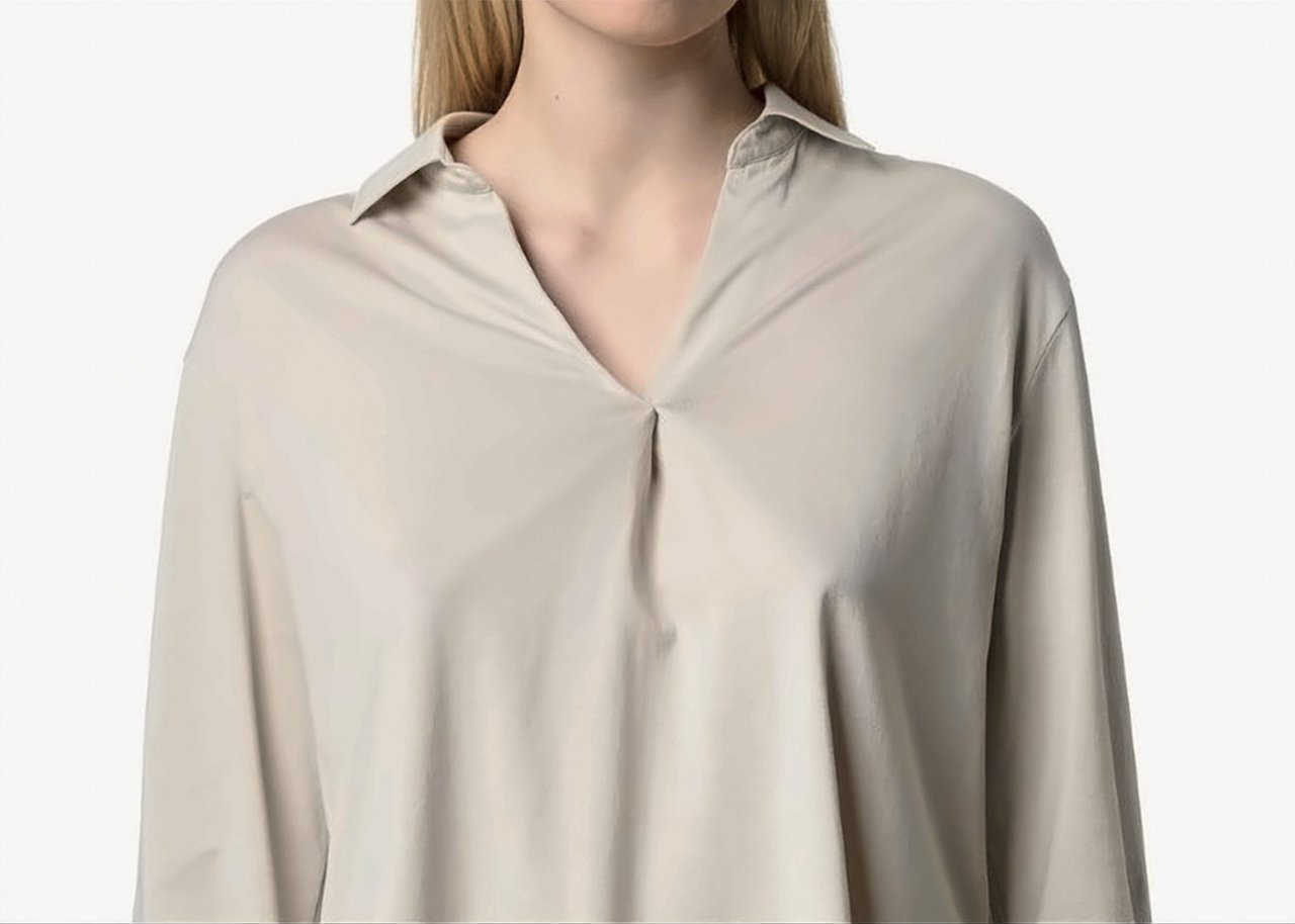K-WAY Grenerie Cotton Silk Blend Jersey Shirt Grijs