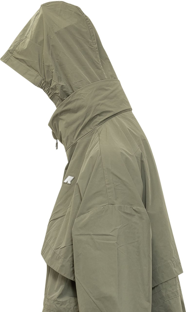 K-WAY Cappotto Aube Memory Touch con Zip Donkergroen