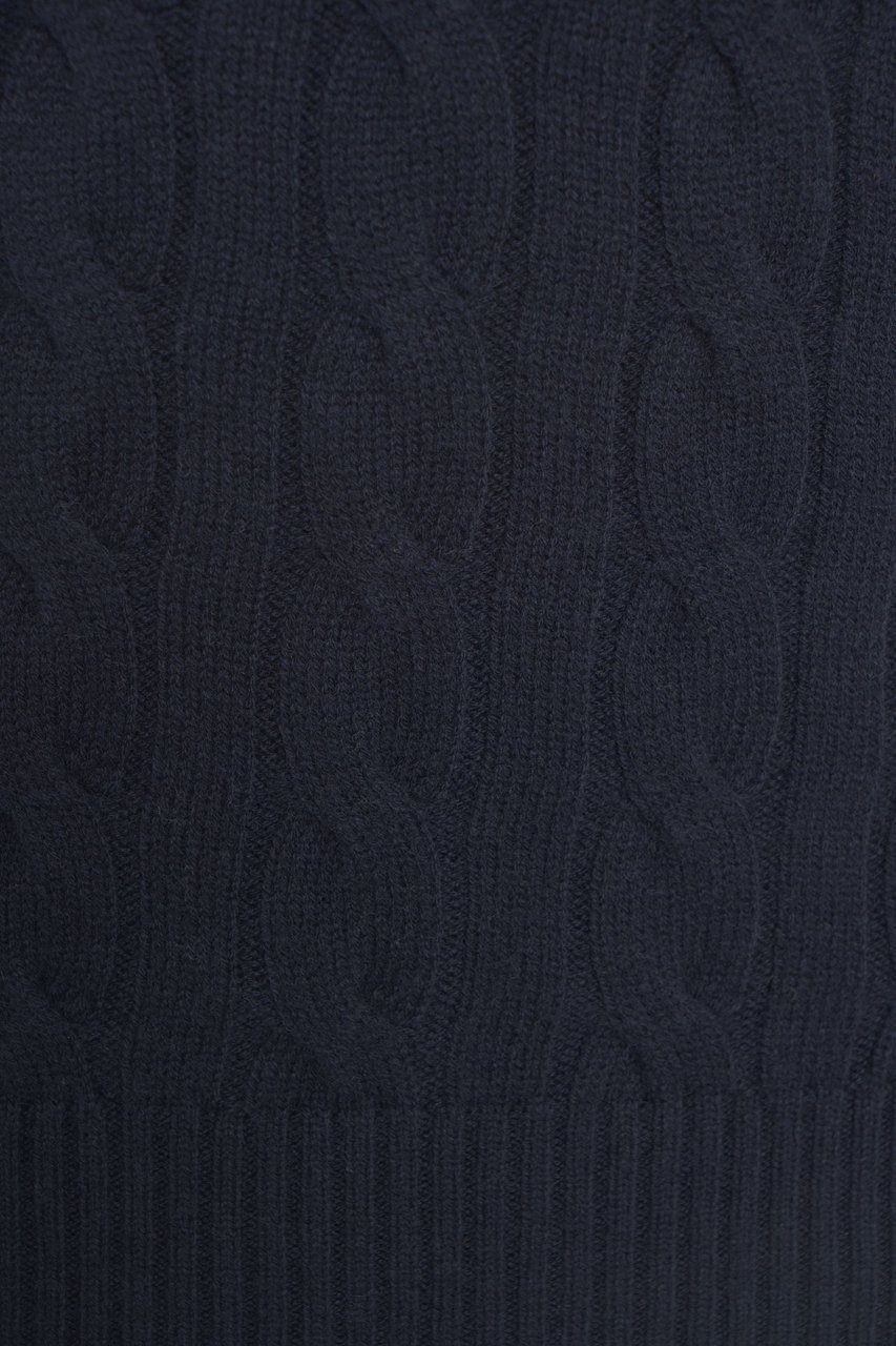 Kangra Turtleneck sweater with cable knit pattern Blauw