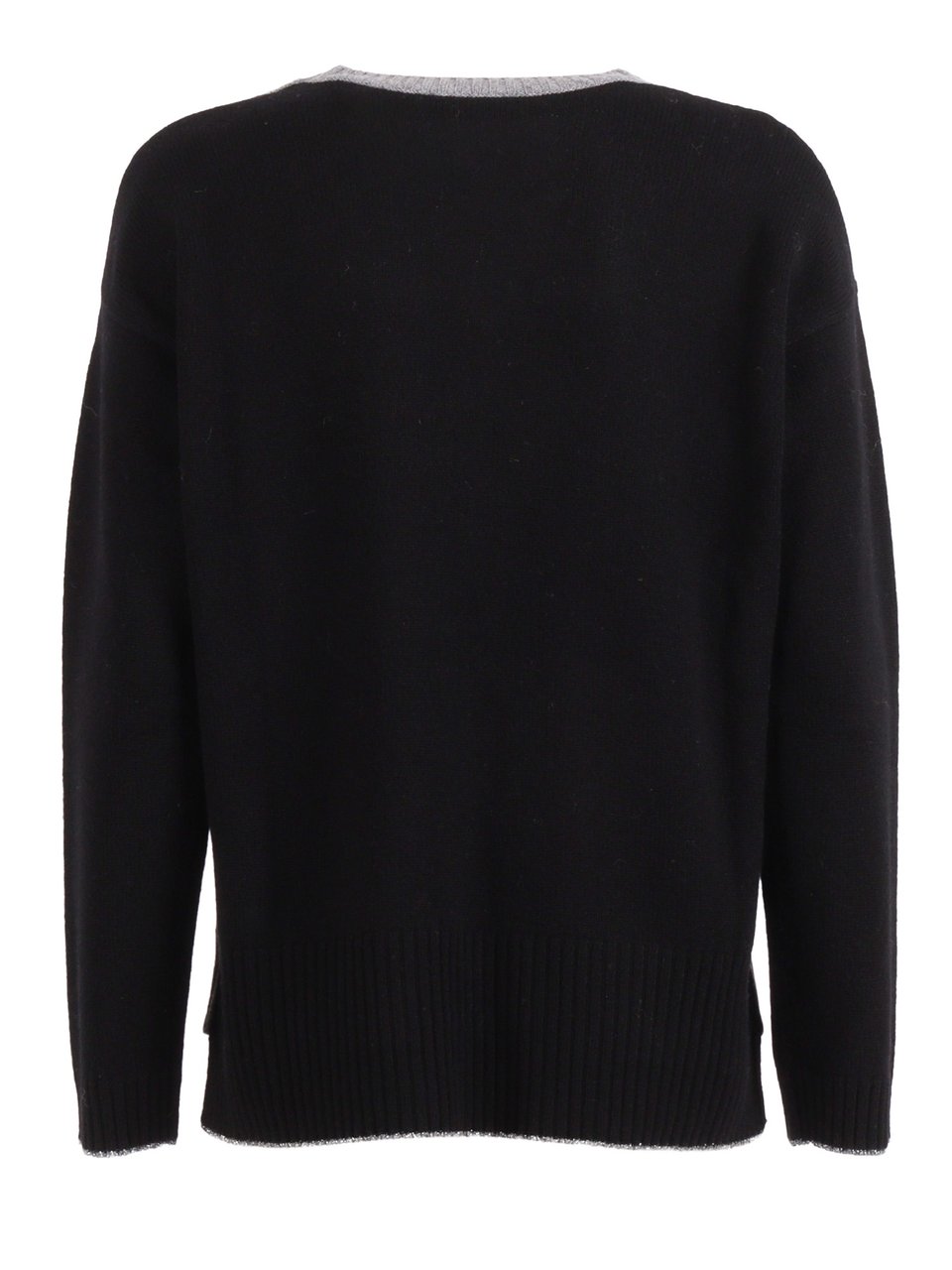 Kangra Geometric Diamond Pattern Wool Sweater Grijs