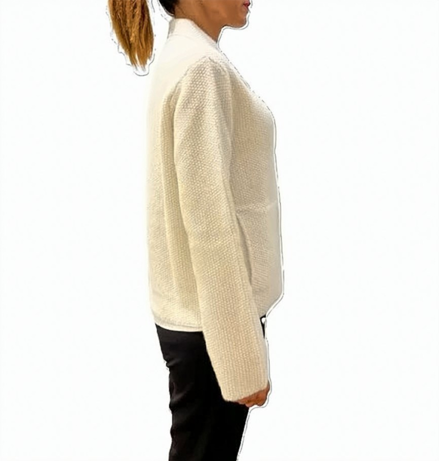 Kangra White Hooded Blazer Wit
