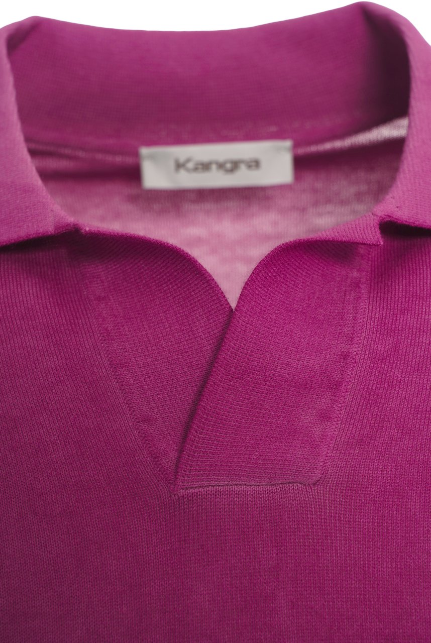Kangra Cotton skipper polo shirt Roze