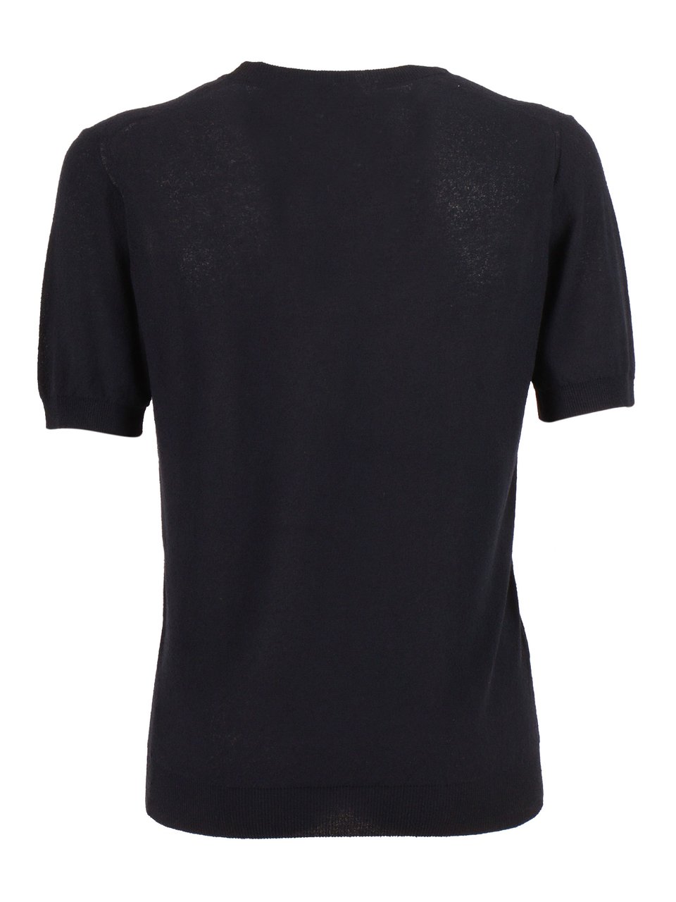 Kangra Short Sleeve Crew Neck Knit Top Zwart