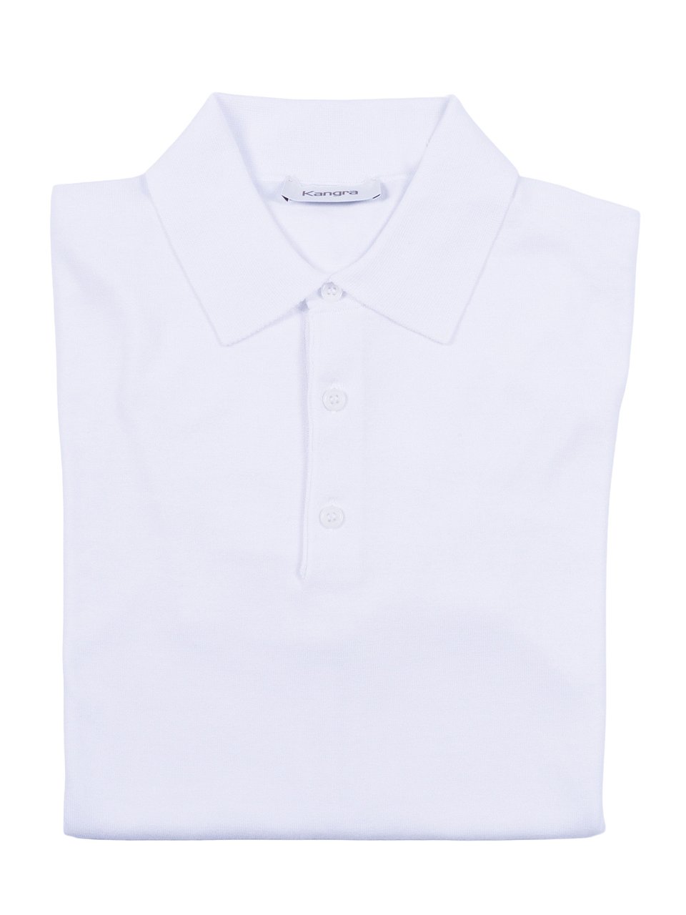 Kangra Three Button Smooth Polo Shirt Wit