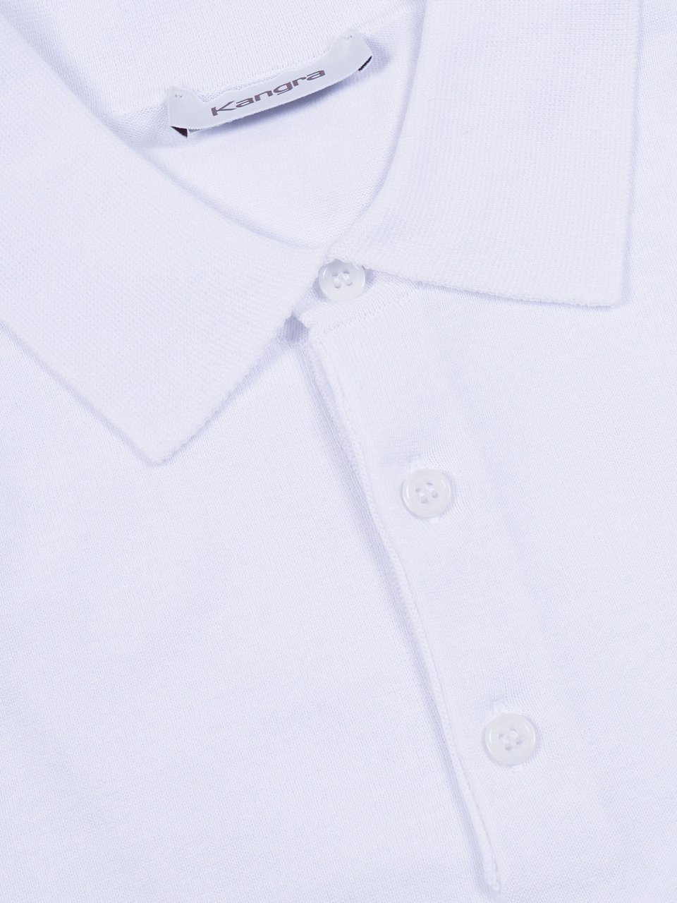 Kangra Three Button Smooth Polo Shirt Wit