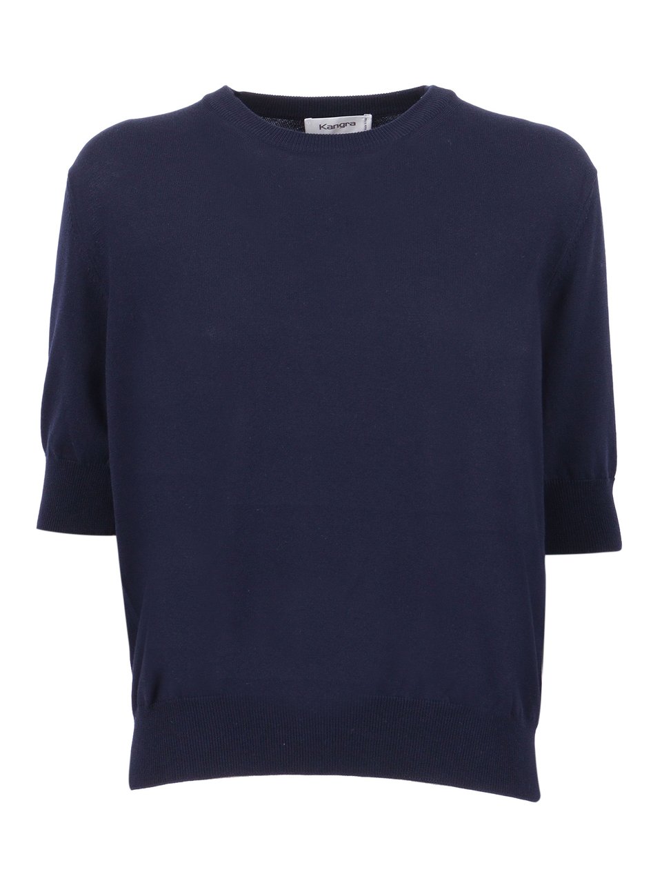Kangra Regular Fit Ribbed Hem Top Zwart