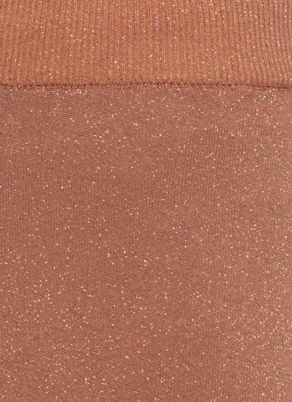 Kangra Brown Cotton Lurex Straight-Leg Pants Bruin
