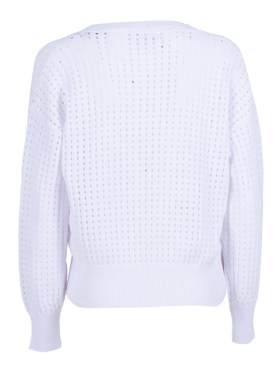 Kangra Long Sleeve Open Knit Pulleneck Sweater Wit