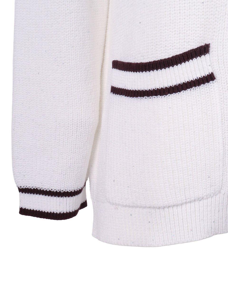 Kangra Regular Fit Contrast Trim Cardigan Wit