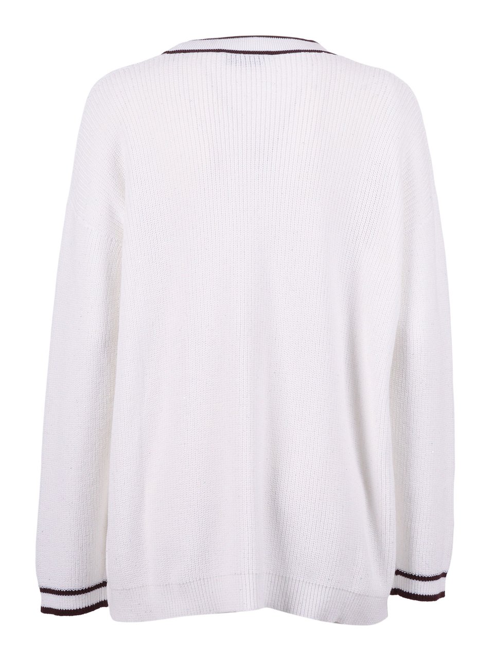 Kangra Regular Fit Contrast Trim Cardigan Wit