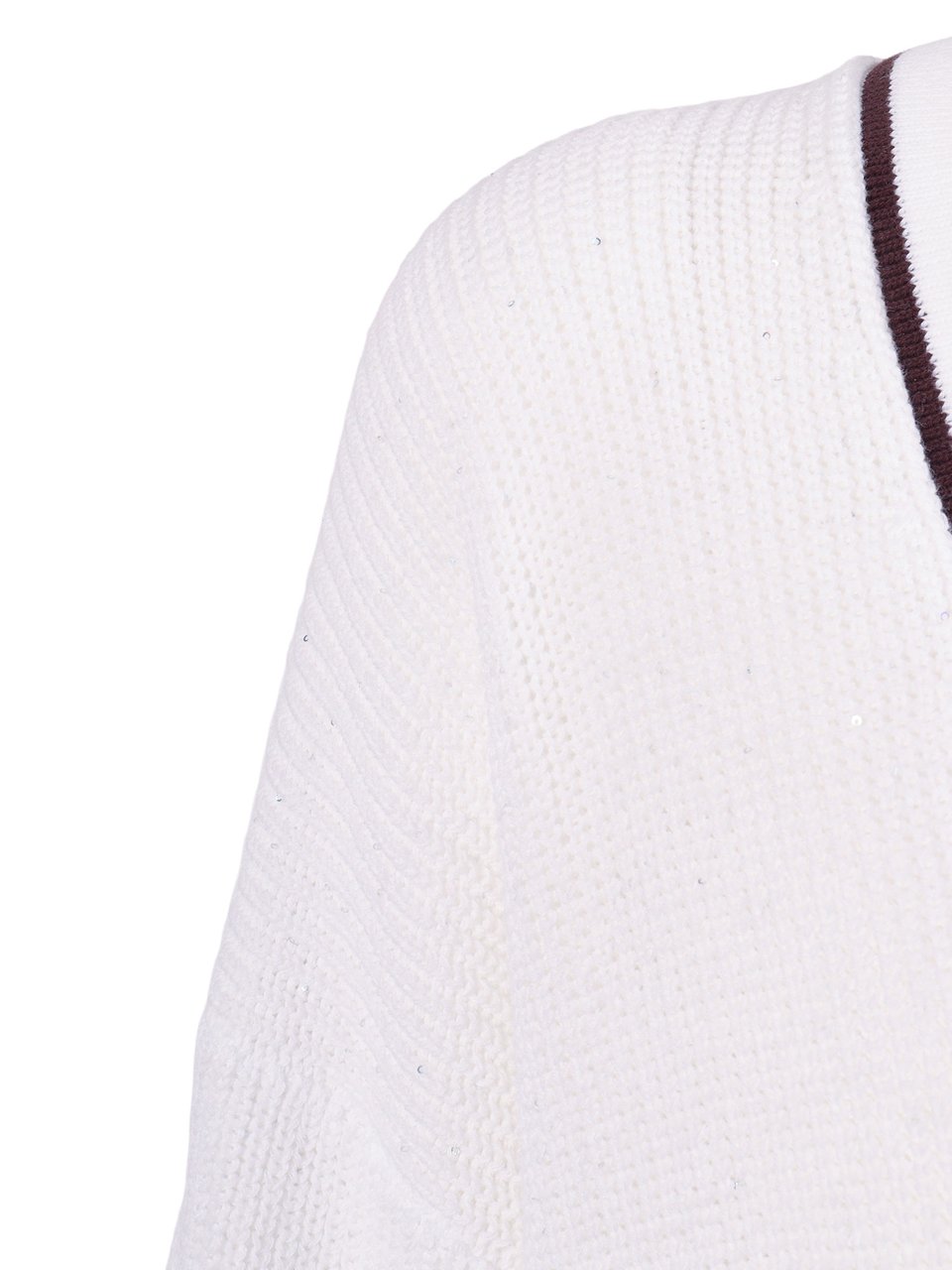 Kangra Regular Fit Contrast Trim Cardigan Wit