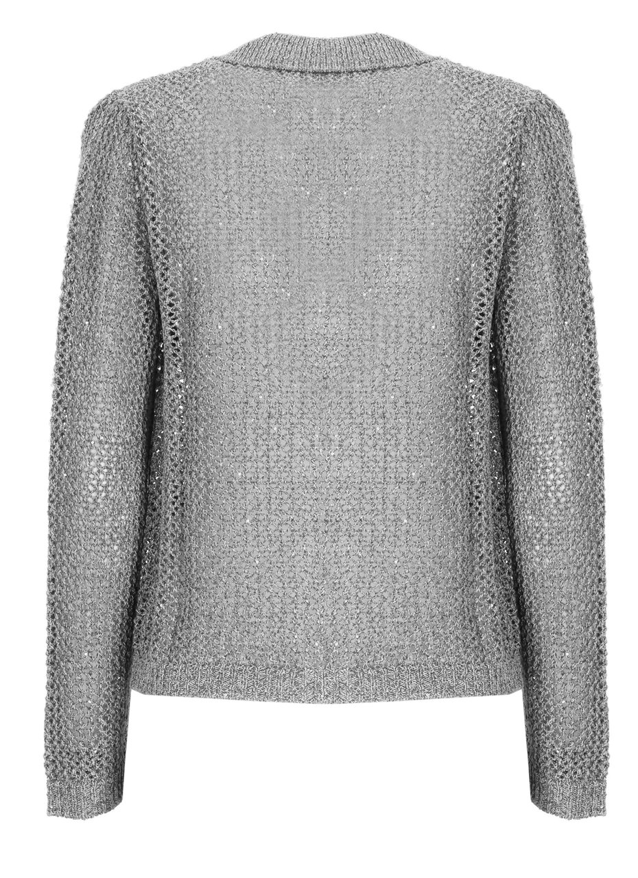 Kangra Grey Sequined Cotton-Blend Blazer Grijs