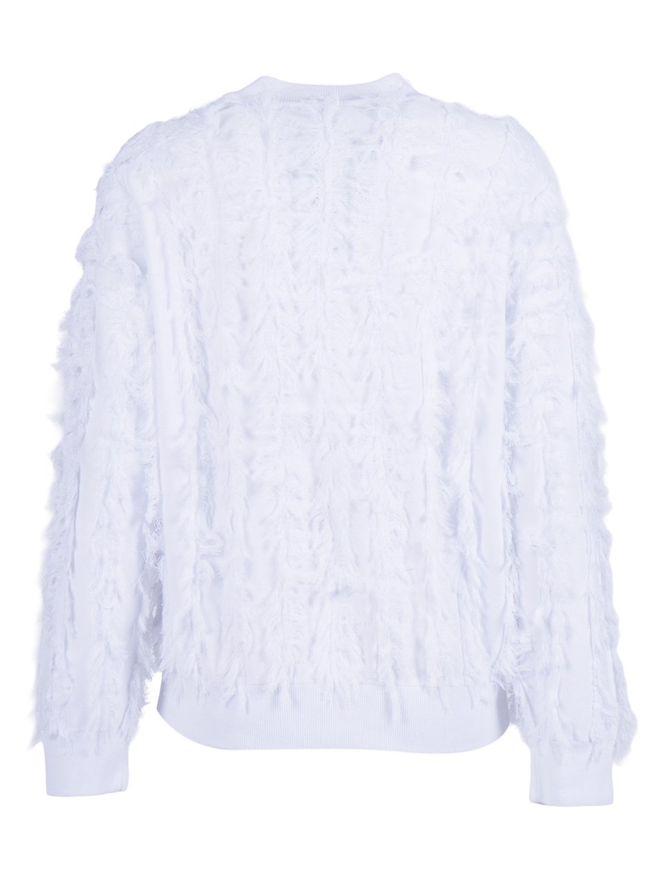 Kangra White Fringed Cotton Bomber Jacket Wit