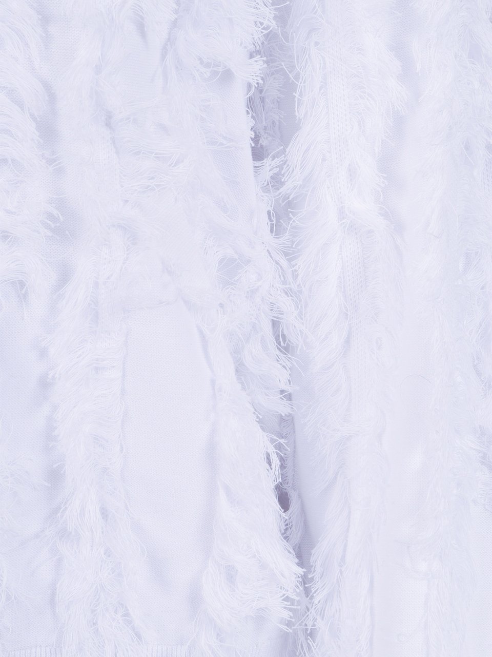 Kangra White Fringed Cotton Bomber Jacket Wit