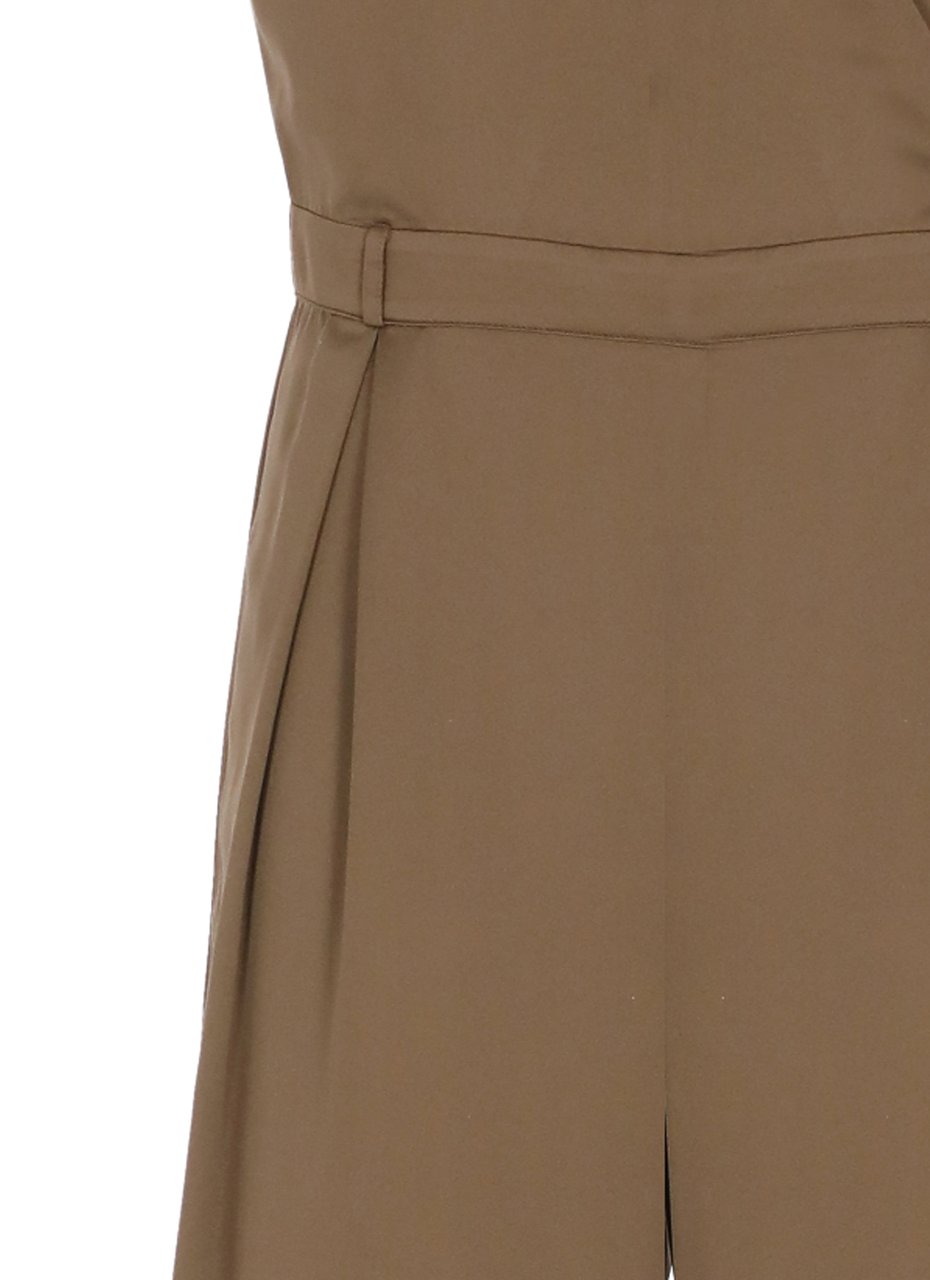 Kangra Brown Cashmere Jumpsuit With Tailored Fit And V-Neckline Bruin