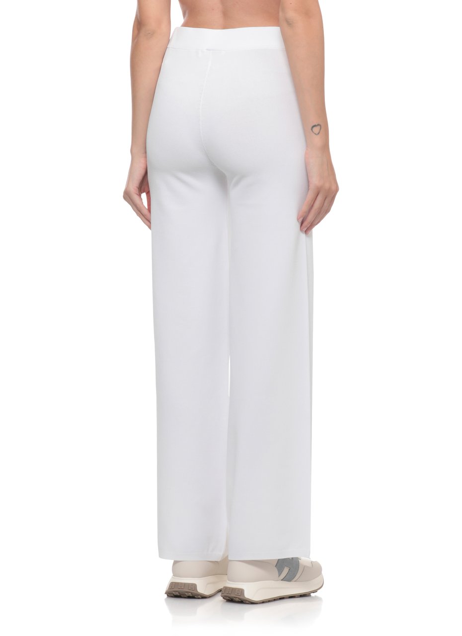 Kangra White Viscose Straight-Leg Pants Wit