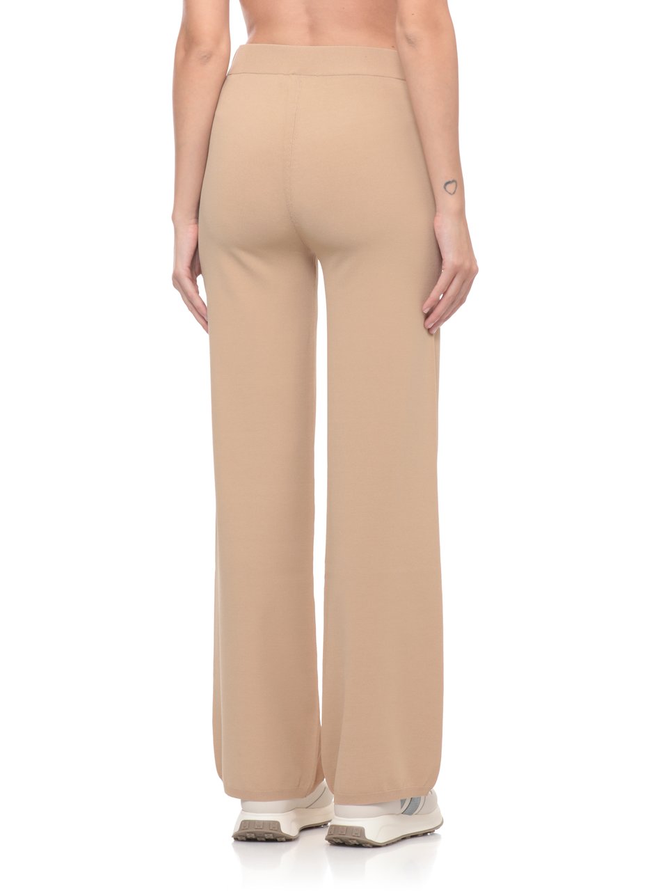 Kangra Beige Viscose Straight-Leg Pants Neutraal