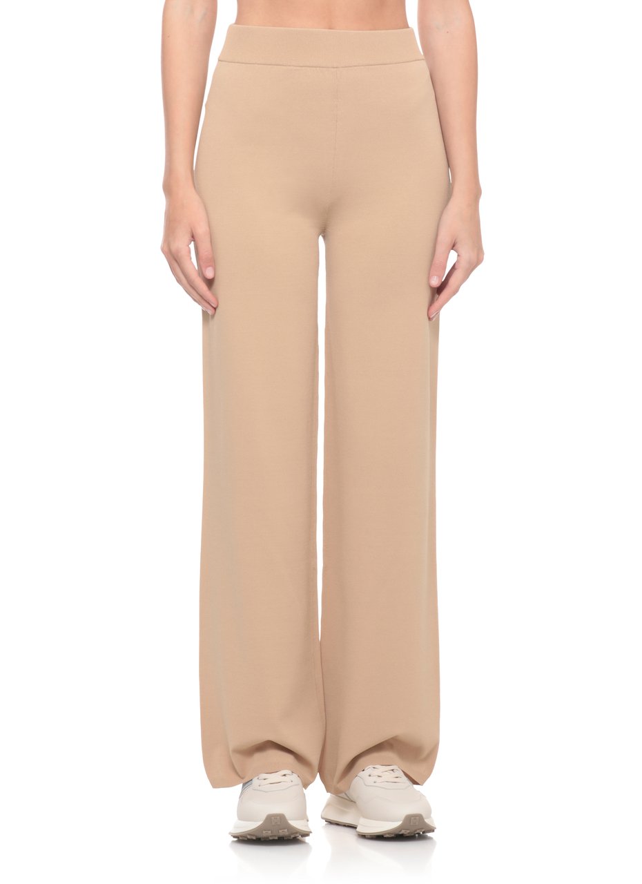 Kangra Beige Viscose Straight-Leg Pants Neutraal