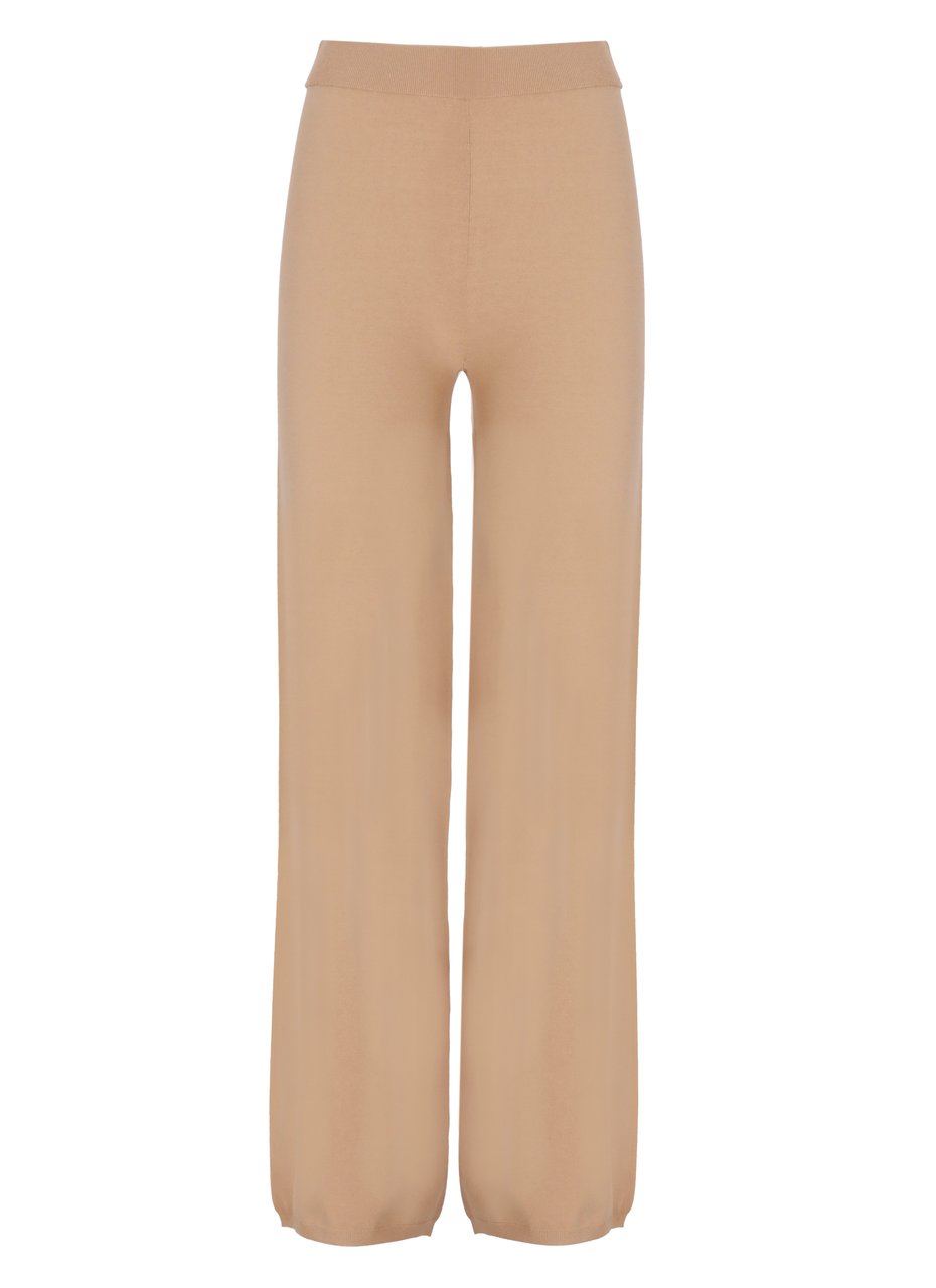 Kangra Beige Viscose Straight-Leg Pants Neutraal