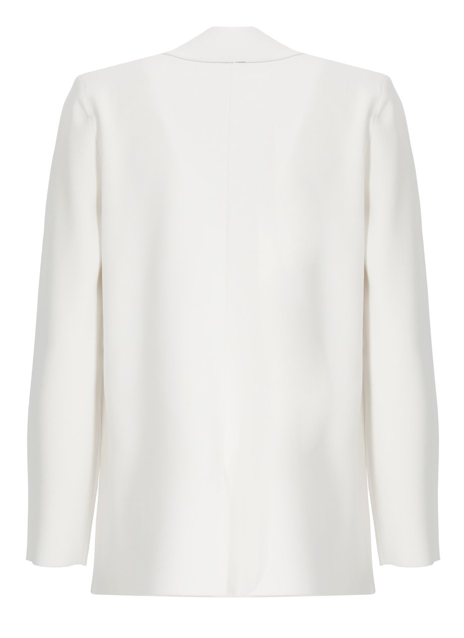 Kangra White Viscose Single Breasted Blazer Wit