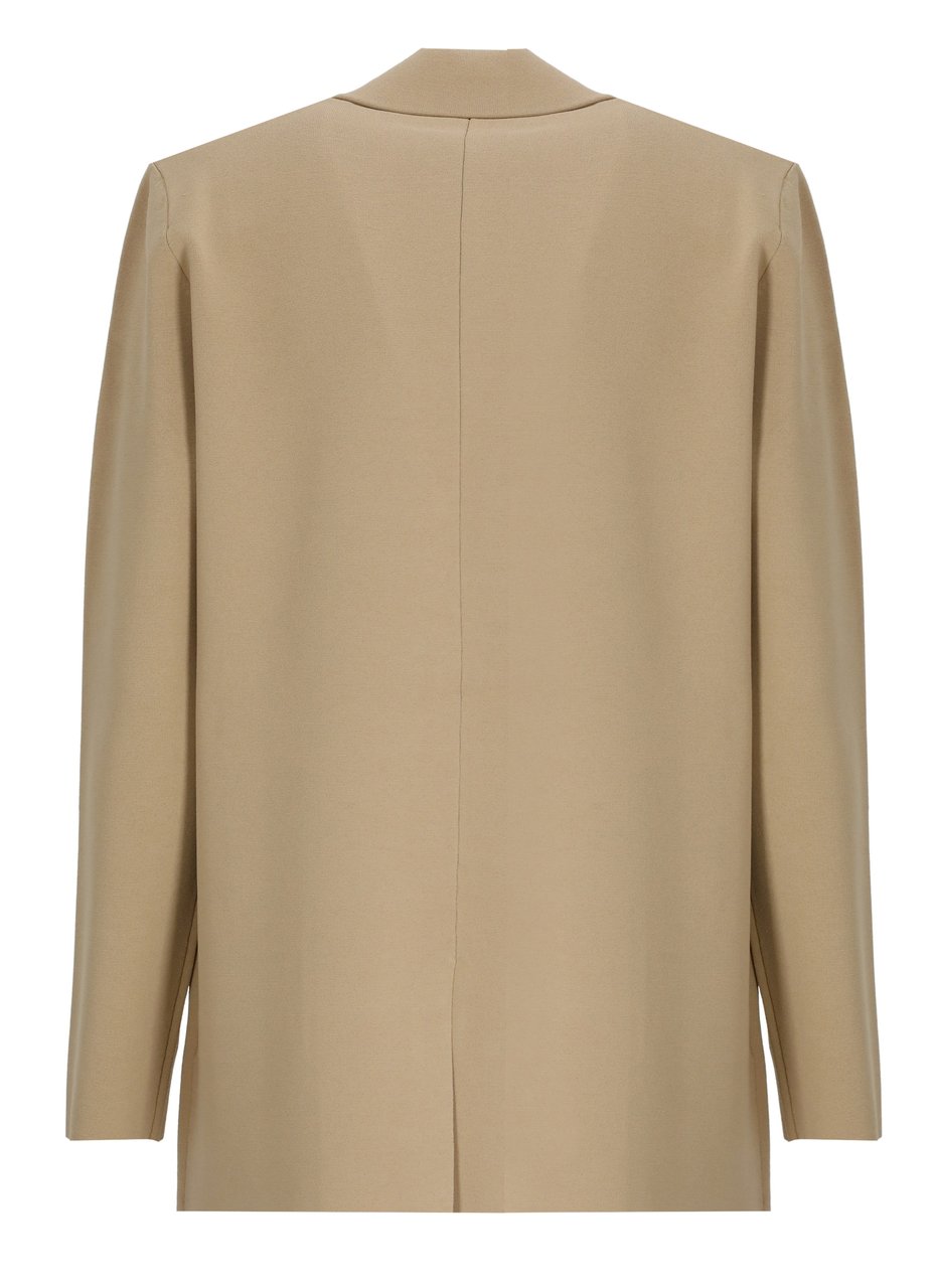 Kangra Beige Viscose Single Breasted Blazer Bruin