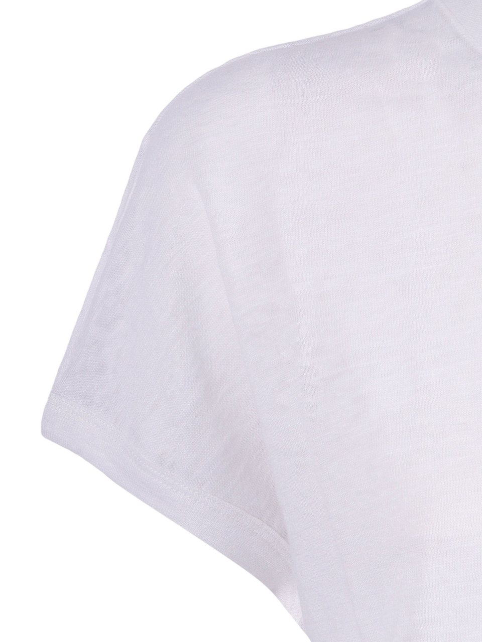 Kangra Linen Jersey Button Serafino Top Wit