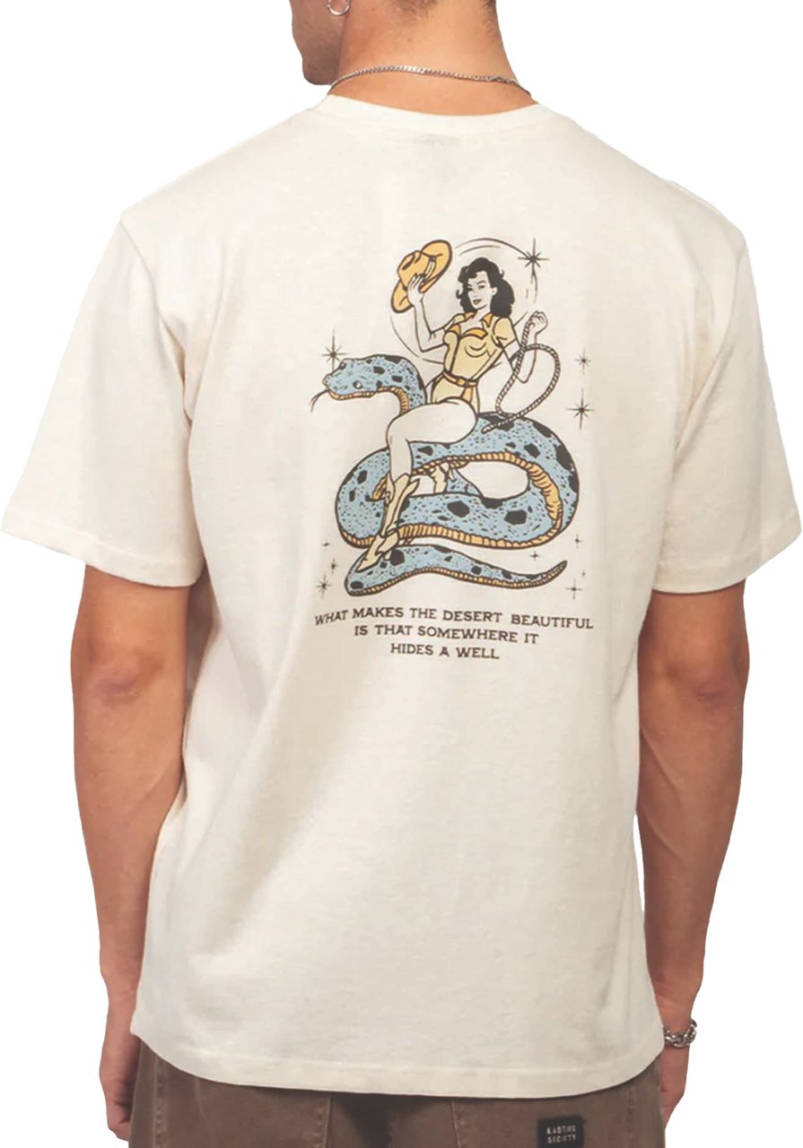 Kaotiko Kaotiko Cowgirl Snake T-shirt Wit Blauw