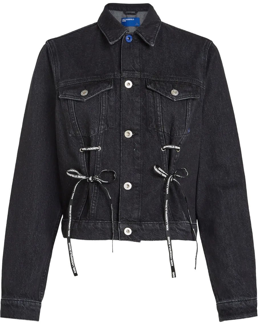 Karl Lagerfeld Tailored Structured Fit Jacket with Refined Detailing Zwart