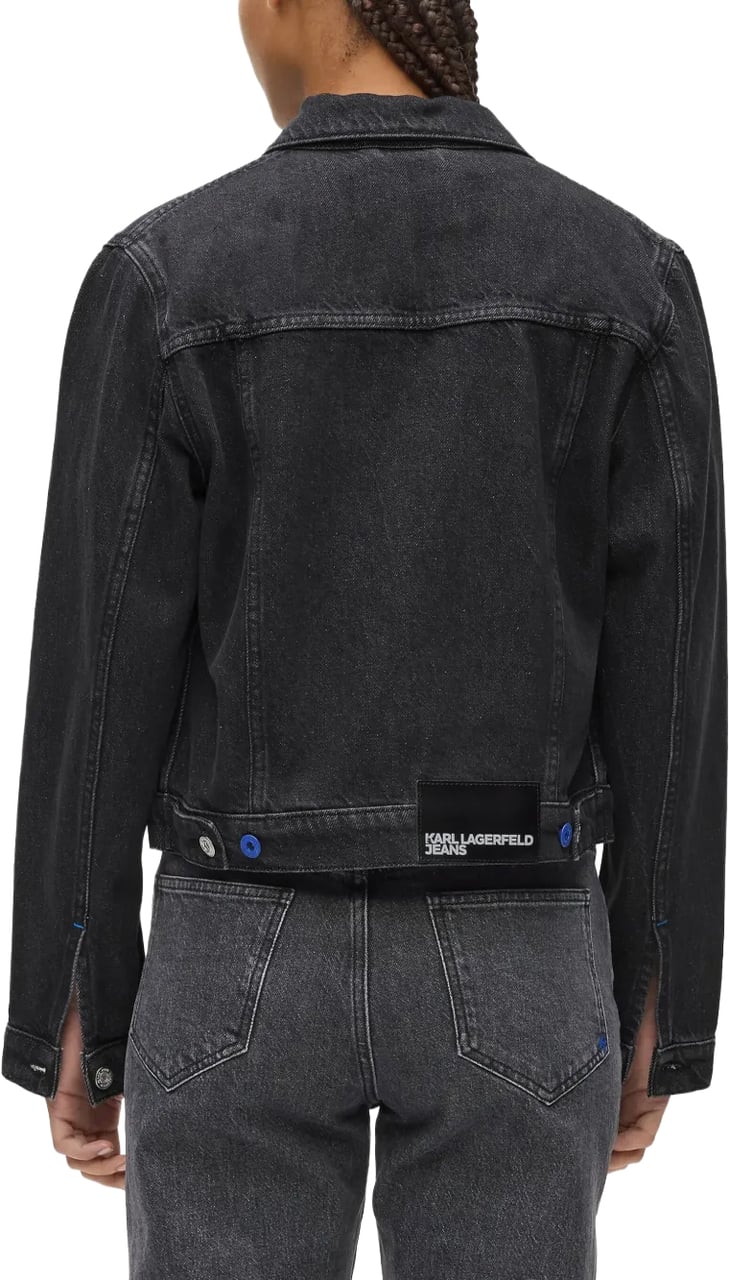 Karl Lagerfeld Tailored Structured Fit Jacket with Refined Detailing Zwart