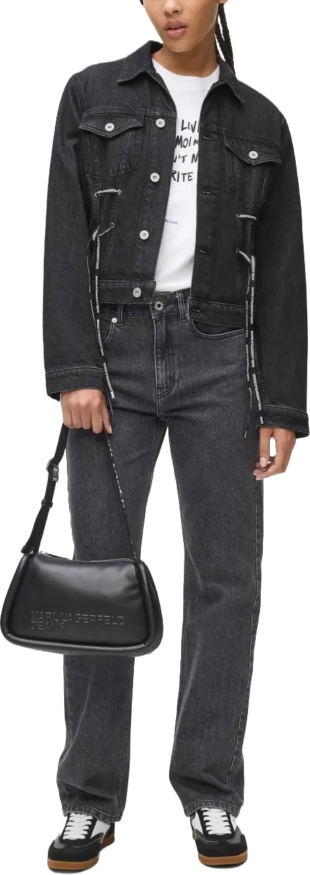 Karl Lagerfeld Tailored Structured Fit Jacket with Refined Detailing Zwart