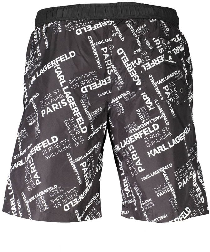 Karl Lagerfeld Karl Lagerfeld Nero Polyester Men Swimwear Boxer Zwart