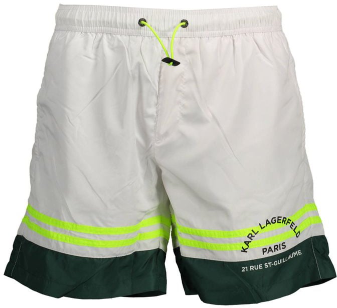 Karl Lagerfeld Karl Lagerfeld Bianco Polyester Men's Swim Boxer Wit