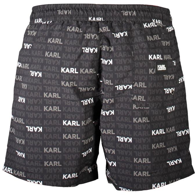 Karl Lagerfeld Karl Lagerfeld Nero Polyester Men's Swim Boxer Zwart