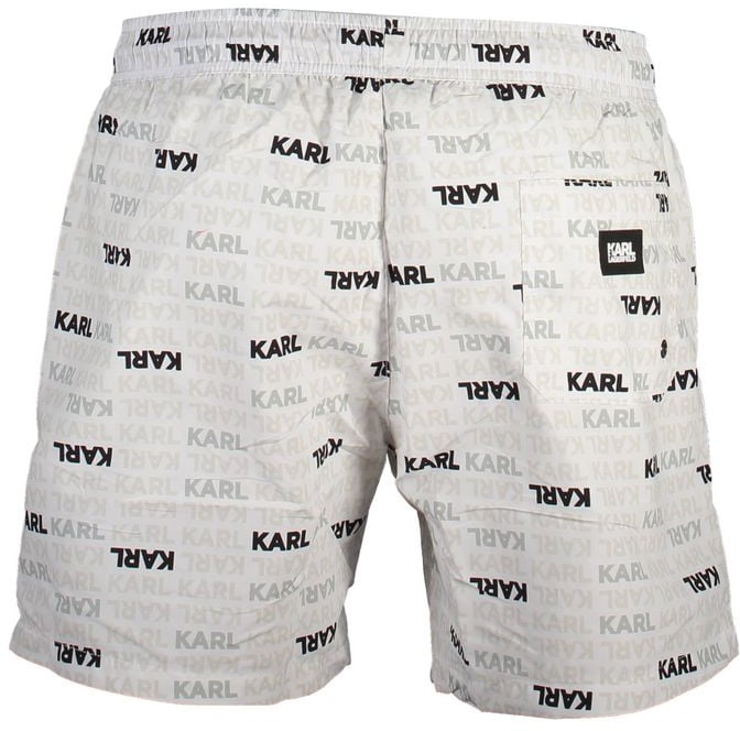 Karl Lagerfeld Karl Lagerfeld White Polyester Men's Swim Trunks Wit