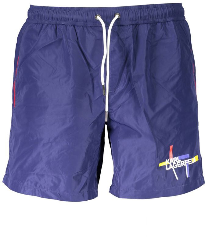 Karl Lagerfeld Karl Lagerfeld Blu Polyester Men's Swim Boxer Blauw
