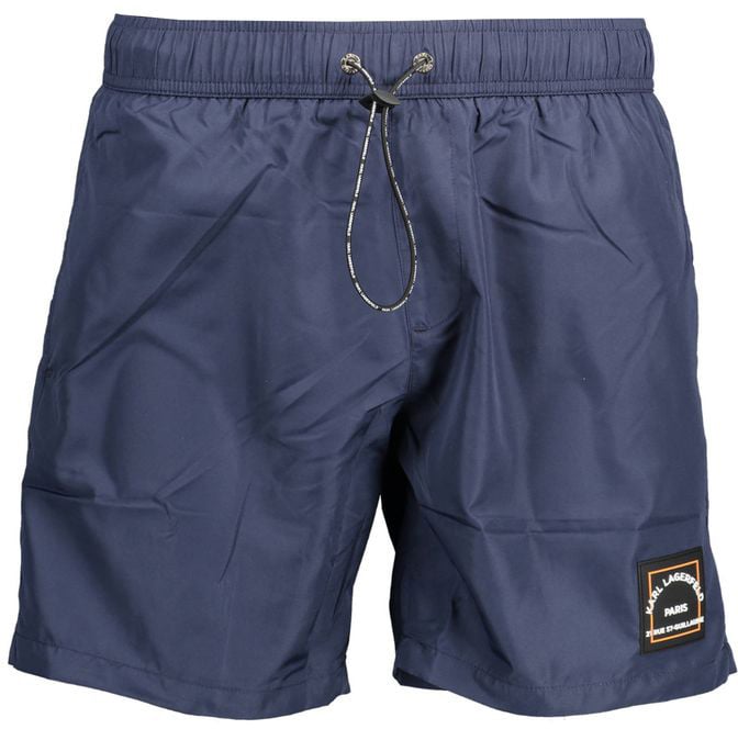 Karl Lagerfeld Karl Lagerfeld Blu Polyester Men's Swim Boxer Blauw