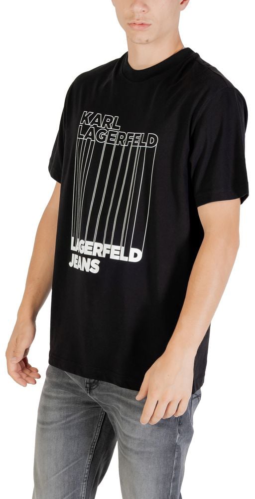 Karl Lagerfeld Black Organic Cotton T-Shirt Zwart