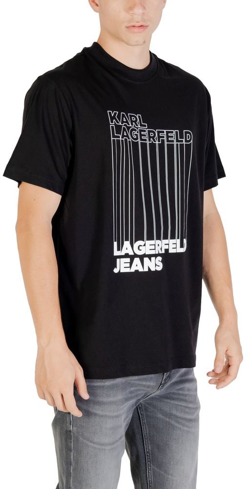 Karl Lagerfeld Black Organic Cotton T-Shirt Zwart