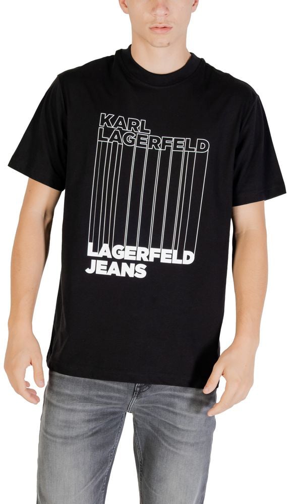 Karl Lagerfeld Black Organic Cotton T-Shirt Zwart
