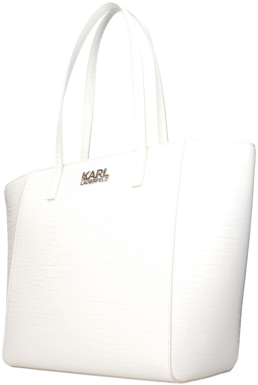 Karl Lagerfeld White Polyethylene Shoulder Bag Bruin