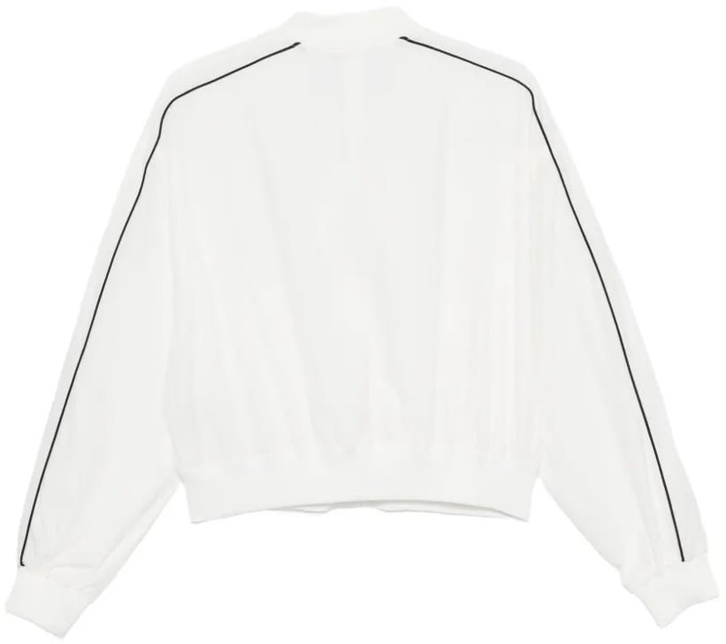 Karl Lagerfeld Cropped Bomber Jacket with Black Piping Wit