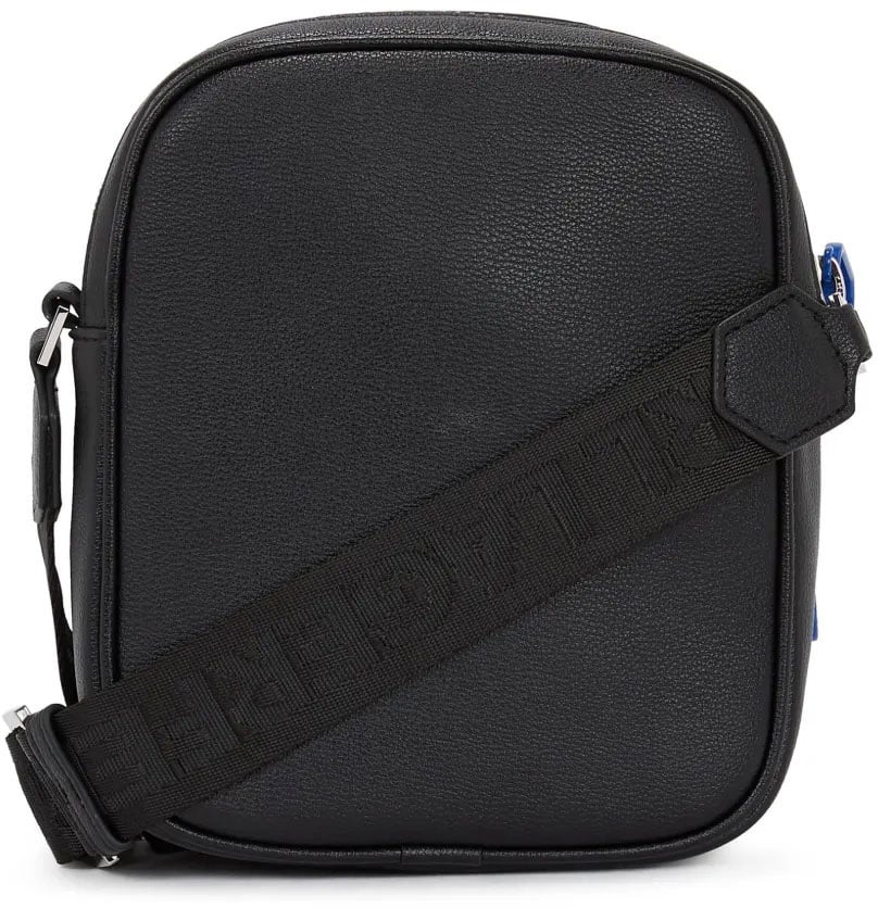 Karl Lagerfeld Textured Black Crossbody Bag with Branding Zwart