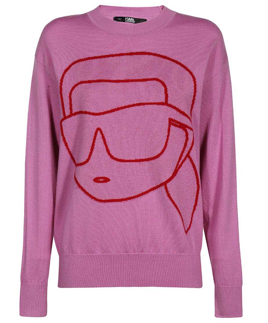 Karl Lagerfeld Long sleeve crew-neck sweater Roze